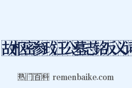 故枢密参政汪公墓志铭反义词是什么意思的图片